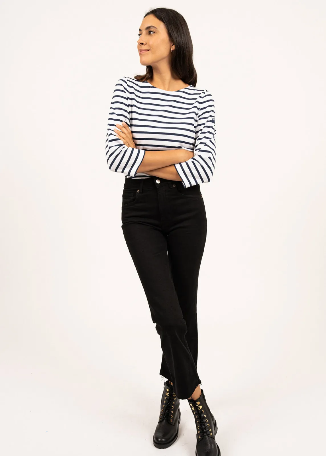 Saint James Sailor Striped Shirts*Galathée striped sailor shirt Neige/marine