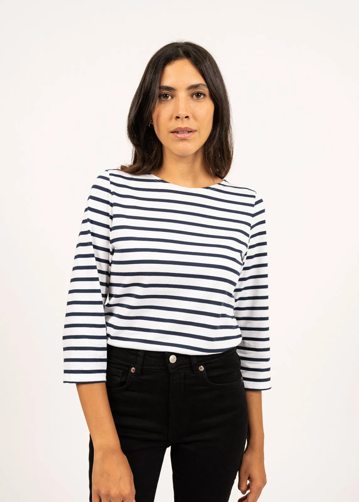 Saint James Sailor Striped Shirts*Galathée striped sailor shirt Neige/marine
