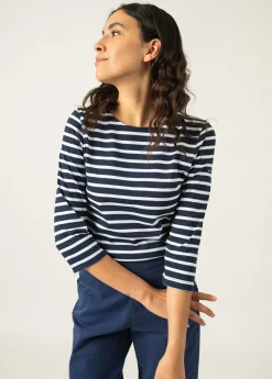 Saint James Sailor Striped Shirts*Galathée striped sailor shirt Marine/neige