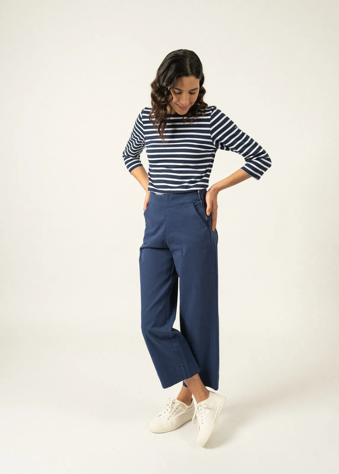 Saint James Sailor Striped Shirts*Galathée striped sailor shirt Marine/neige