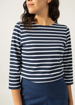 Saint James Sailor Striped Shirts*Galathée striped sailor shirt Marine/neige