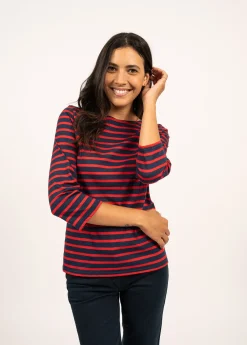 Saint James Sailor Striped Shirts*Galathée striped sailor shirt Marine/tulipe