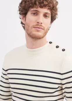 Saint James Sailor Jumpers|Sailor Jumpers*Galiote striped sailor jumper Ecume/navy