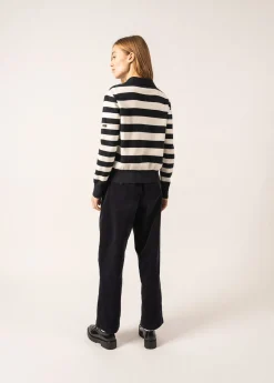 Saint James Jumpers, Cardigans, Jackets*Galway Striped Cardigan Navy/ecume