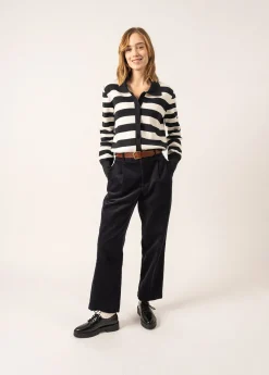 Saint James Jumpers, Cardigans, Jackets*Galway Striped Cardigan Navy/ecume