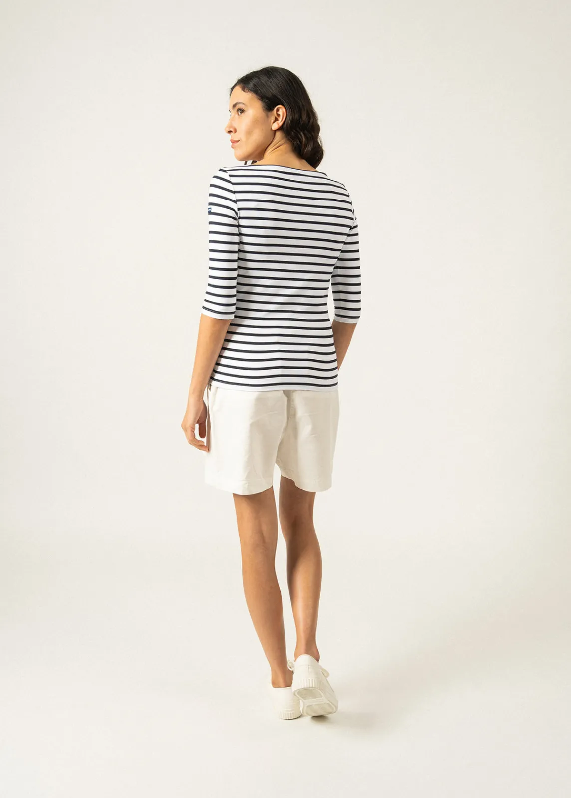 Saint James Sailor Striped Shirts*Garde Côte anti-UV striped sailor shirt Neige/navy
