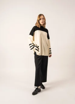 Saint James Jumpers, Cardigans, Jackets*Givre High-neck Wool Tunic Ecume/noir