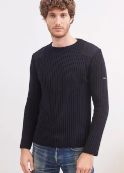 Saint James Jumpers & Cardigans*Gouvernail military inspired jumper Navy