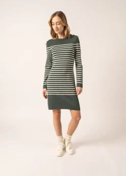 Saint James Dresses & Skirts*Grande Marée striped jumper dress Vegetal/ecume