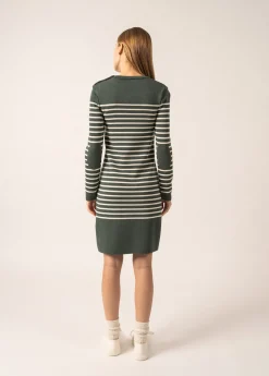 Saint James Dresses & Skirts*Grande Marée striped jumper dress Vegetal/ecume