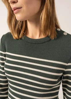Saint James Dresses & Skirts*Grande Marée striped jumper dress Vegetal/ecume