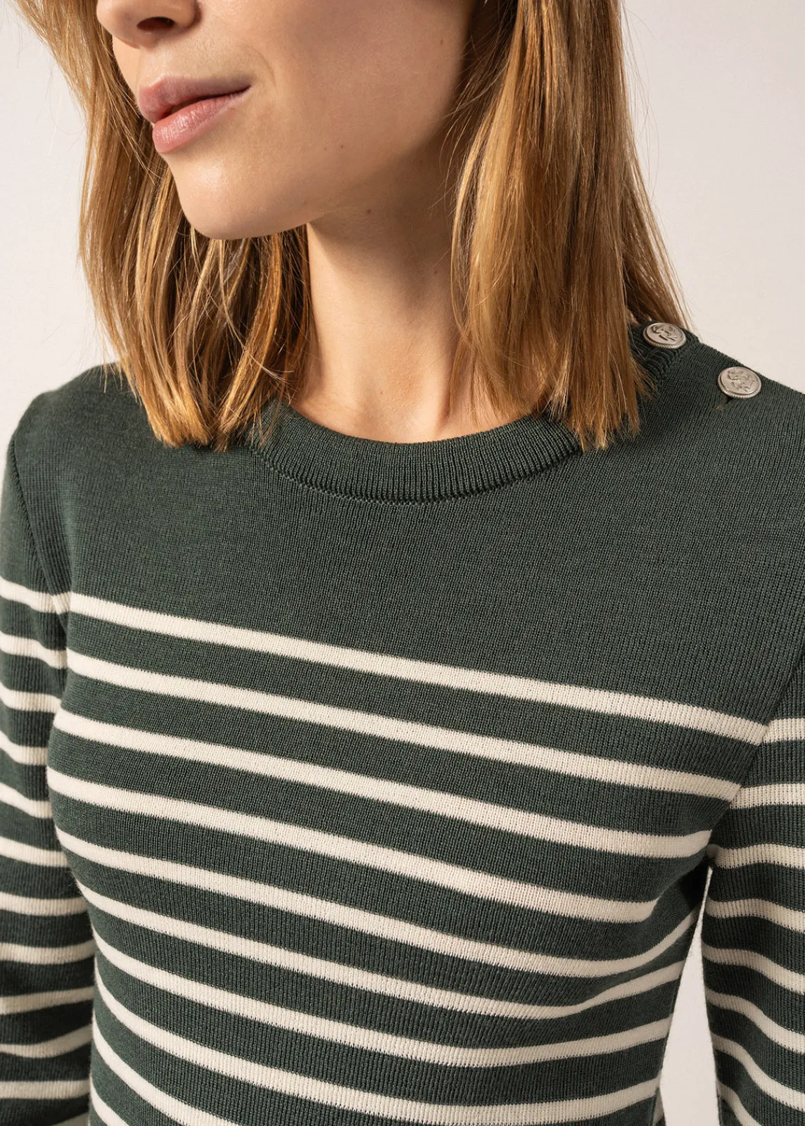 Saint James Dresses & Skirts*Grande Marée striped jumper dress Vegetal/ecume