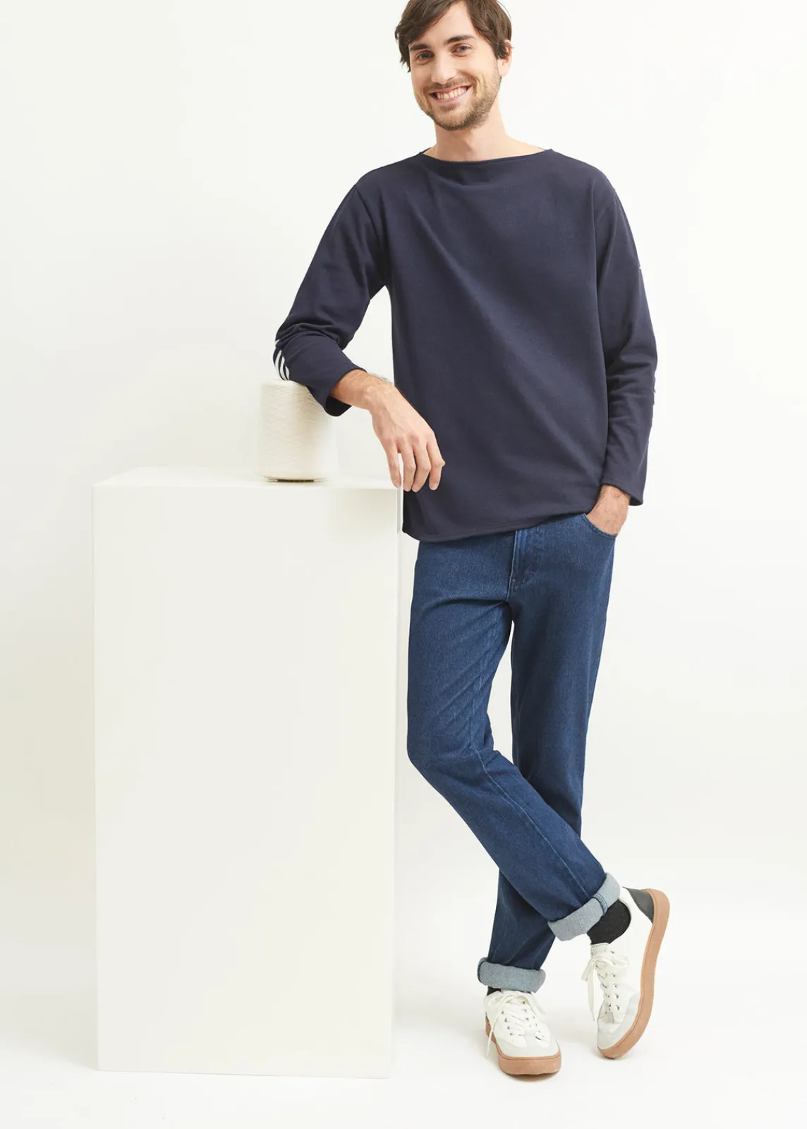 Saint James Sailor Striped Shirts|Sailor Striped Shirts*Guildo boat neck sailor shirt Navy