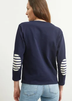 Saint James Sailor Striped Shirts*Guildo boat neck sailor shirt Navy