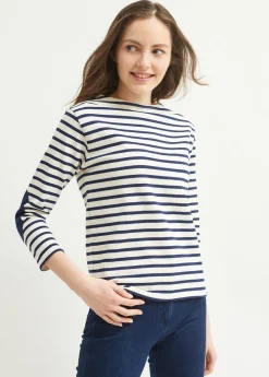 Saint James Sailor Striped Shirts*Guildo boat neck striped sailor shirt Ecru/marine