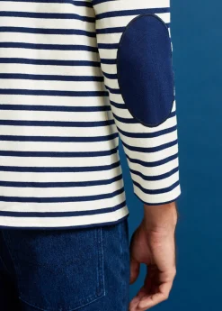 Saint James Sailor Striped Shirts*Guildo boat neck striped sailor shirt Ecru/marine