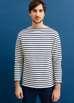 Saint James Sailor Striped Shirts*Guildo boat neck striped sailor shirt Ecru/marine