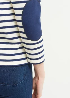 Saint James Sailor Striped Shirts|Sailor Striped Shirts*Guildo boat neck striped sailor shirt Ecru/marine