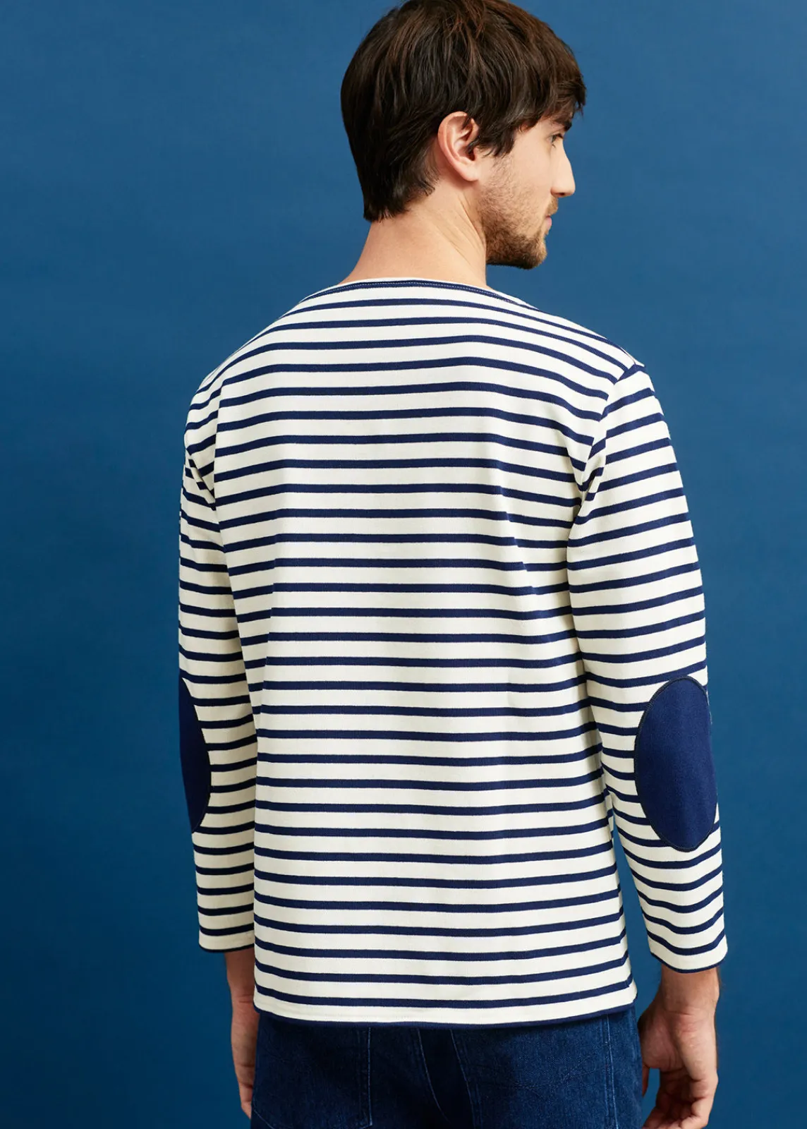 Saint James Sailor Striped Shirts|Sailor Striped Shirts*Guildo boat neck striped sailor shirt Ecru/marine