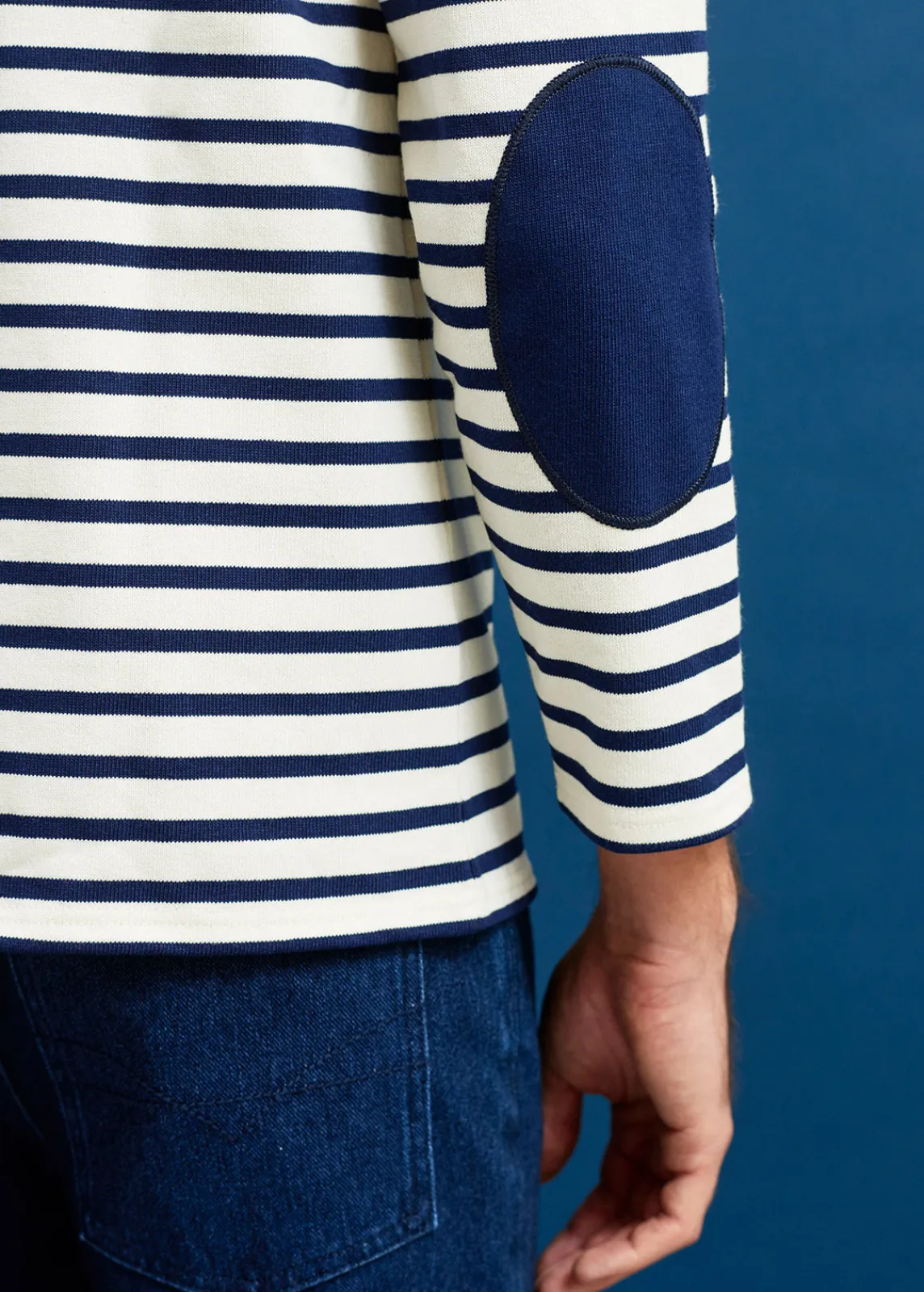 Saint James Sailor Striped Shirts|Sailor Striped Shirts*Guildo boat neck striped sailor shirt Ecru/marine