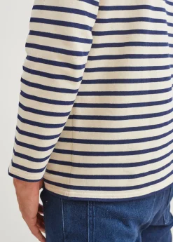 Saint James Sailor Striped Shirts*Guildo striped sailor shirt Ecru/marine