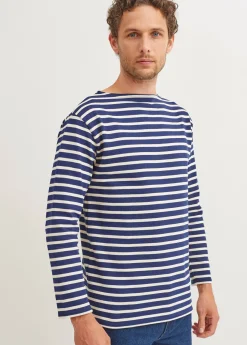 Saint James Sailor Striped Shirts*Guildo striped sailor shirt Marine/ecru