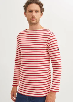 Saint James Sailor Striped Shirts|Sailor Striped Shirts*Guildo striped sailor shirt Ecru/tulipe