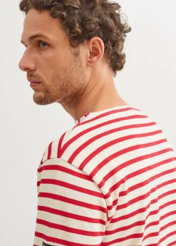 Saint James Sailor Striped Shirts|Sailor Striped Shirts*Guildo striped sailor shirt Ecru/tulipe