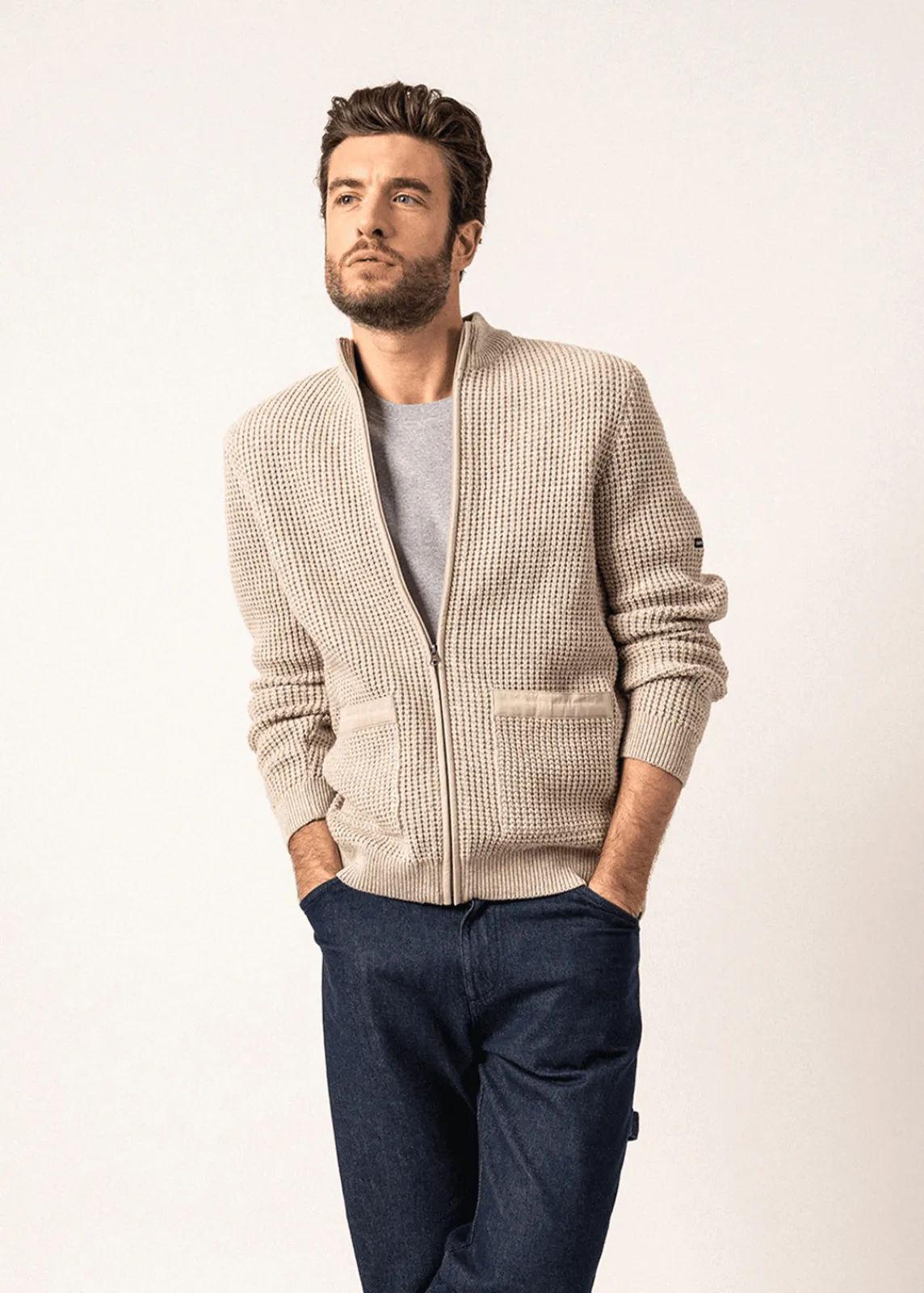 Saint James Jumpers & Cardigans*Koniz Wool and Cotton Gilet Naturel
