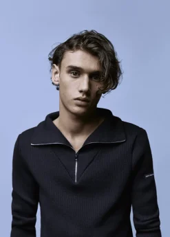 Saint James Jumpers & Cardigans*Les Remparts trucker jumper Navy
