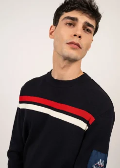 Saint James Sailor Jumpers|Sailor Jumpers*Malherbe wool jumper Navy/ecume/tulipe
