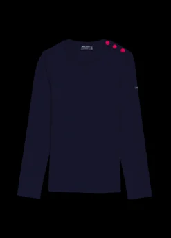 Saint James Sailor Jumpers|Sailor Jumpers*Marée authentic sailor jumper Navypop/magenta