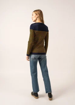 Saint James Sailor Jumpers|Sailor Jumpers*Marée authentic striped sailor jumper Insigne/ambre