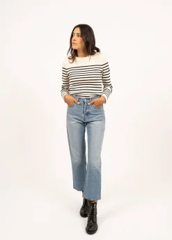 Saint James Sailor Jumpers|Sailor Jumpers*Marée authentic striped sailor jumper Ecume/navy