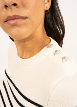 Saint James Sailor Jumpers|Sailor Jumpers*Marée authentic striped sailor jumper Ecume/navy