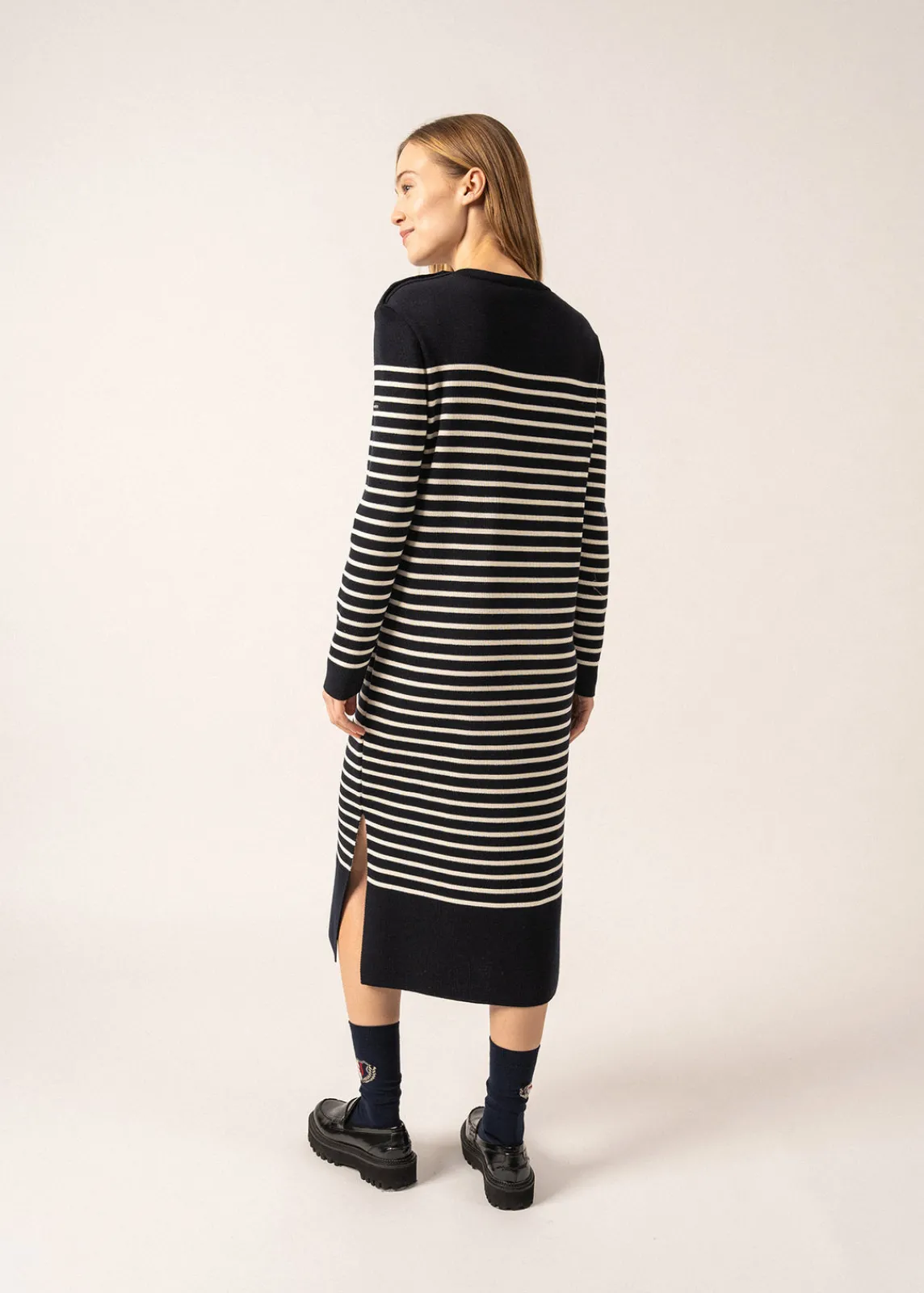Saint James Dresses & Skirts*Marée Long Knitted Dress Navy/ecume