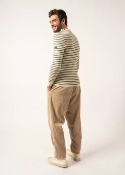 Saint James Sailor Jumpers|Sailor Jumpers*Matelot authentic striped sailor jumper Ecru/vegetal