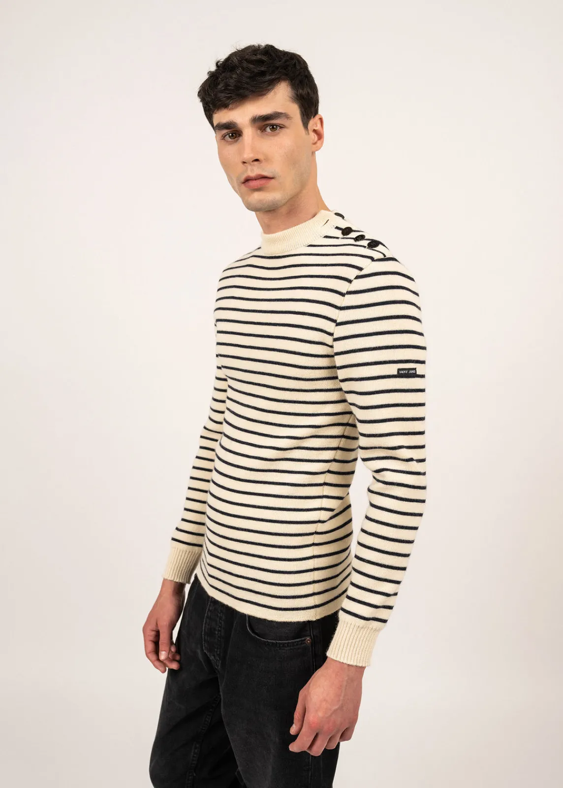 Saint James Sailor Jumpers|Sailor Jumpers*Matelot authentic striped sailor jumper Ecru/marine