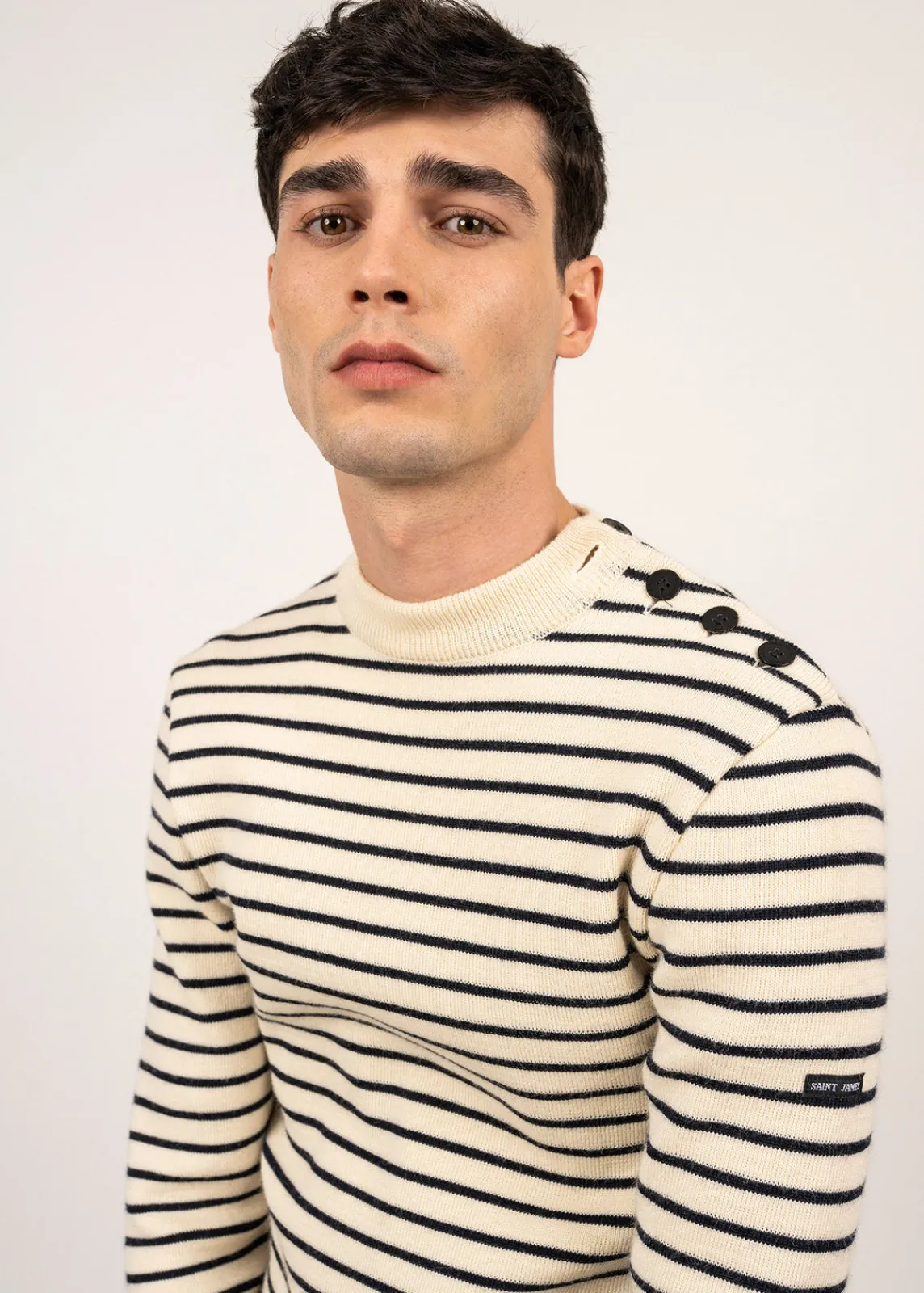 Saint James Sailor Jumpers|Sailor Jumpers*Matelot authentic striped sailor jumper Ecru/marine