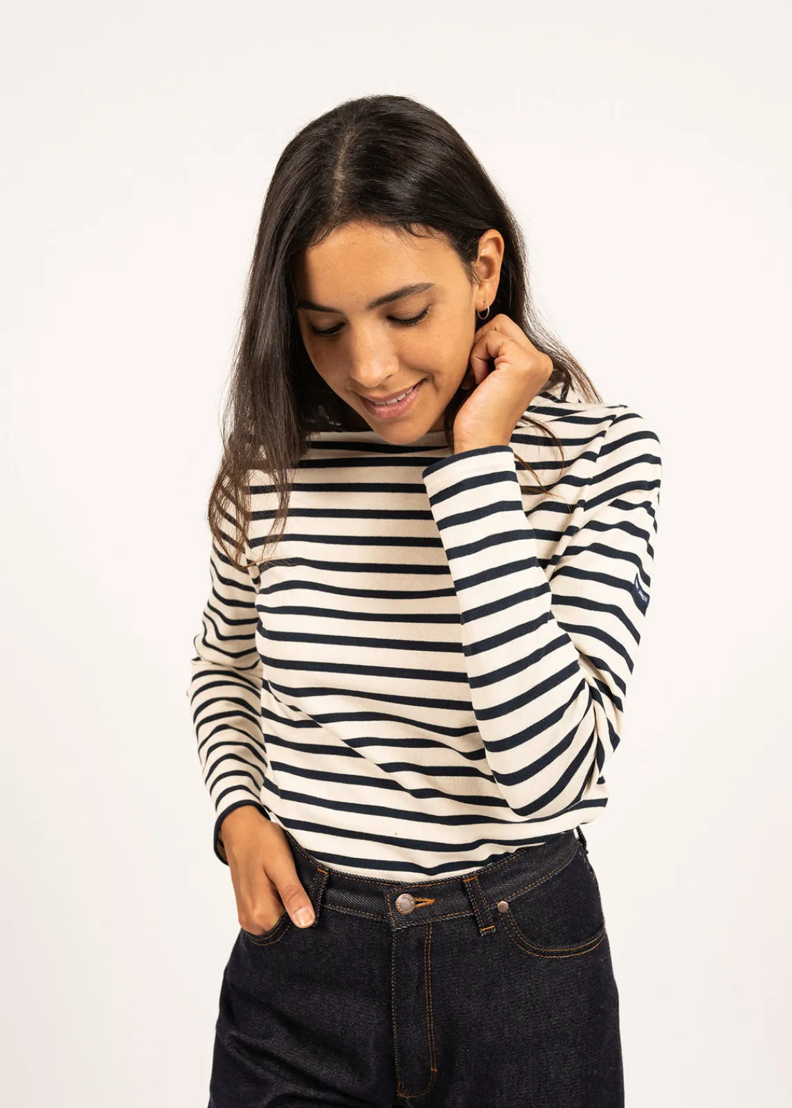 Saint James Sailor Striped Shirts*Meridame striped sailor shirt Ecru/marine