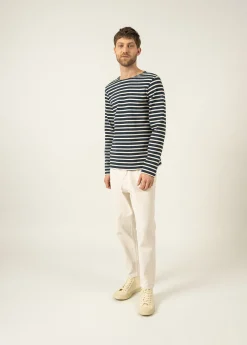 Saint James Sailor Striped Shirts|Sailor Striped Shirts*Meridien unisex striped sailor shirt Marine/ecru