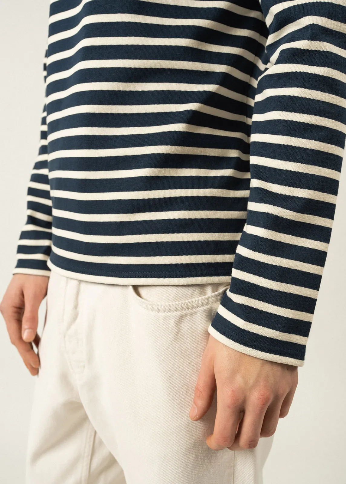 Saint James Sailor Striped Shirts|Sailor Striped Shirts*Meridien unisex striped sailor shirt Marine/ecru