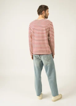 Saint James Sailor Striped Shirts|Sailor Striped Shirts*Meridien unisex striped sailor shirt Ecru/persan