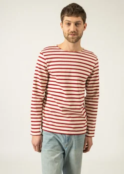 Saint James Sailor Striped Shirts|Sailor Striped Shirts*Meridien unisex striped sailor shirt Ecru/persan