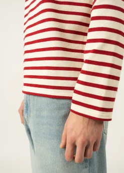 Saint James Sailor Striped Shirts|Sailor Striped Shirts*Meridien unisex striped sailor shirt Ecru/persan