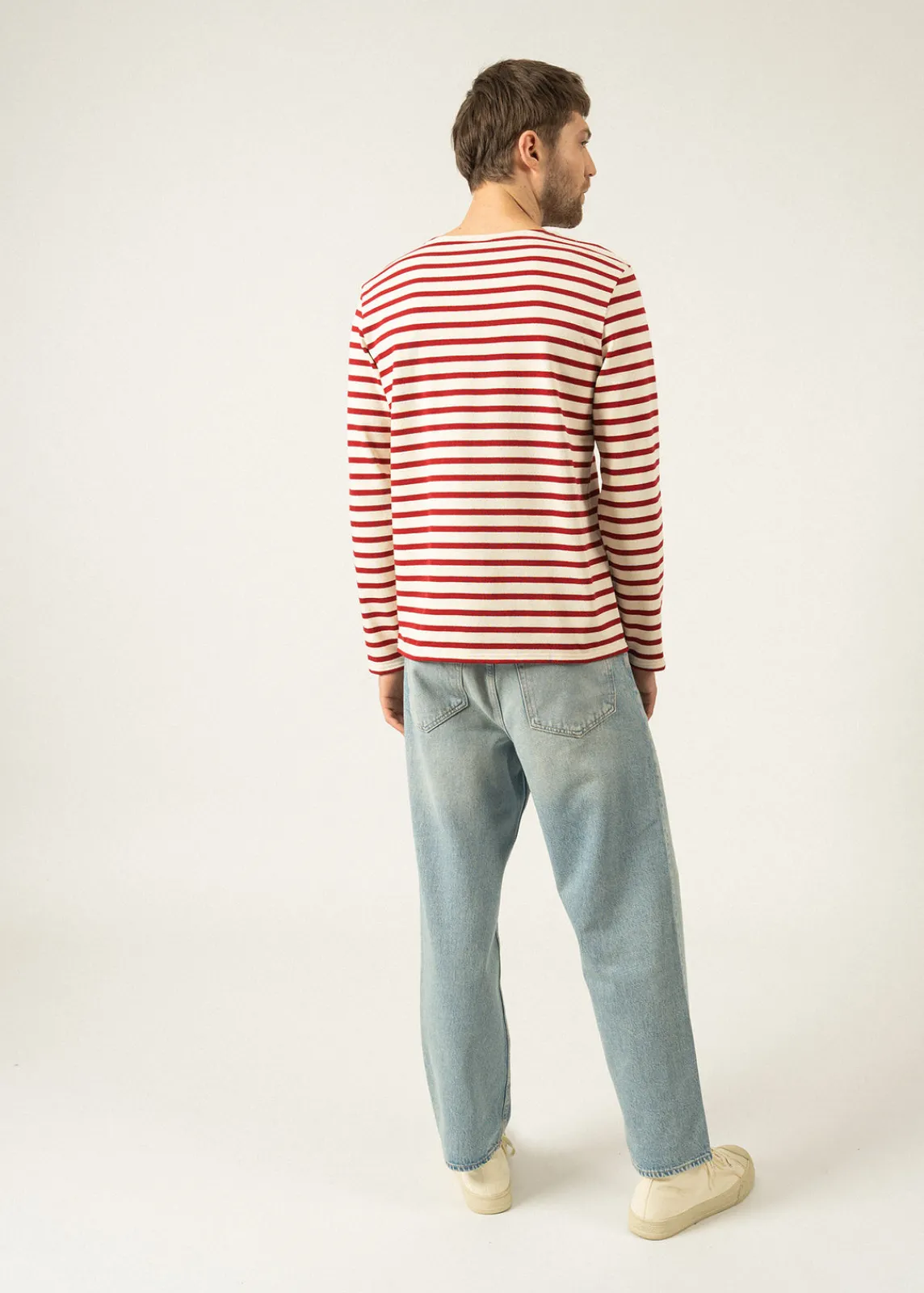 Saint James Sailor Striped Shirts*Meridien unisex striped sailor shirt Ecru/persan