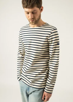 Saint James Sailor Striped Shirts*Meridien unisex striped sailor shirt Ecru/marine