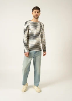 Saint James Sailor Striped Shirts*Meridien unisex striped sailor shirt Ecru/marine
