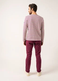 Saint James Sailor Striped Shirts|Sailor Striped Shirts*Meridien unisex striped sailor shirt Ecume/prune