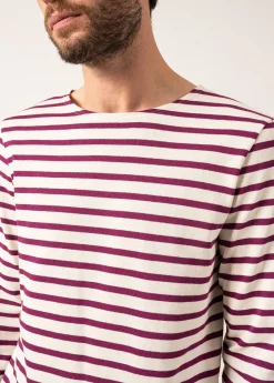Saint James Sailor Striped Shirts|Sailor Striped Shirts*Meridien unisex striped sailor shirt Ecume/prune